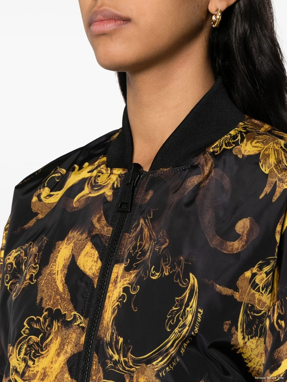Affordable Couture reversible padded Versace Women jacket Jeans bomber 0808